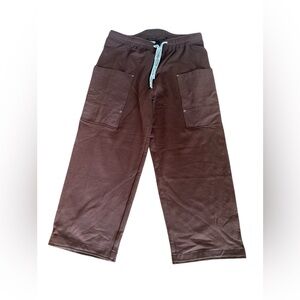 NWT BROWN Cargo Wide-Leg SweatPants Joggers Utility Pull On Drawstring Baggy 2XL